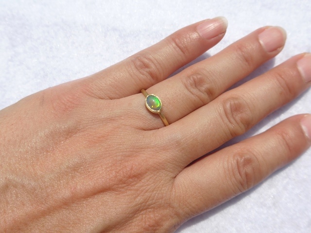 K18 ブラックオパール 指輪 品番r20-410リング(指輪)